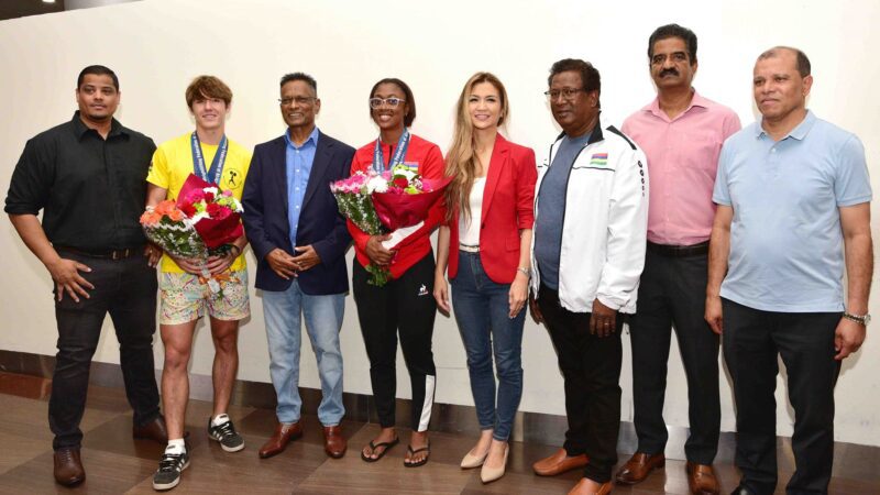 Minister Nagalingum welcomes gold medalists of Youth and Junior African Weightlifting Championships